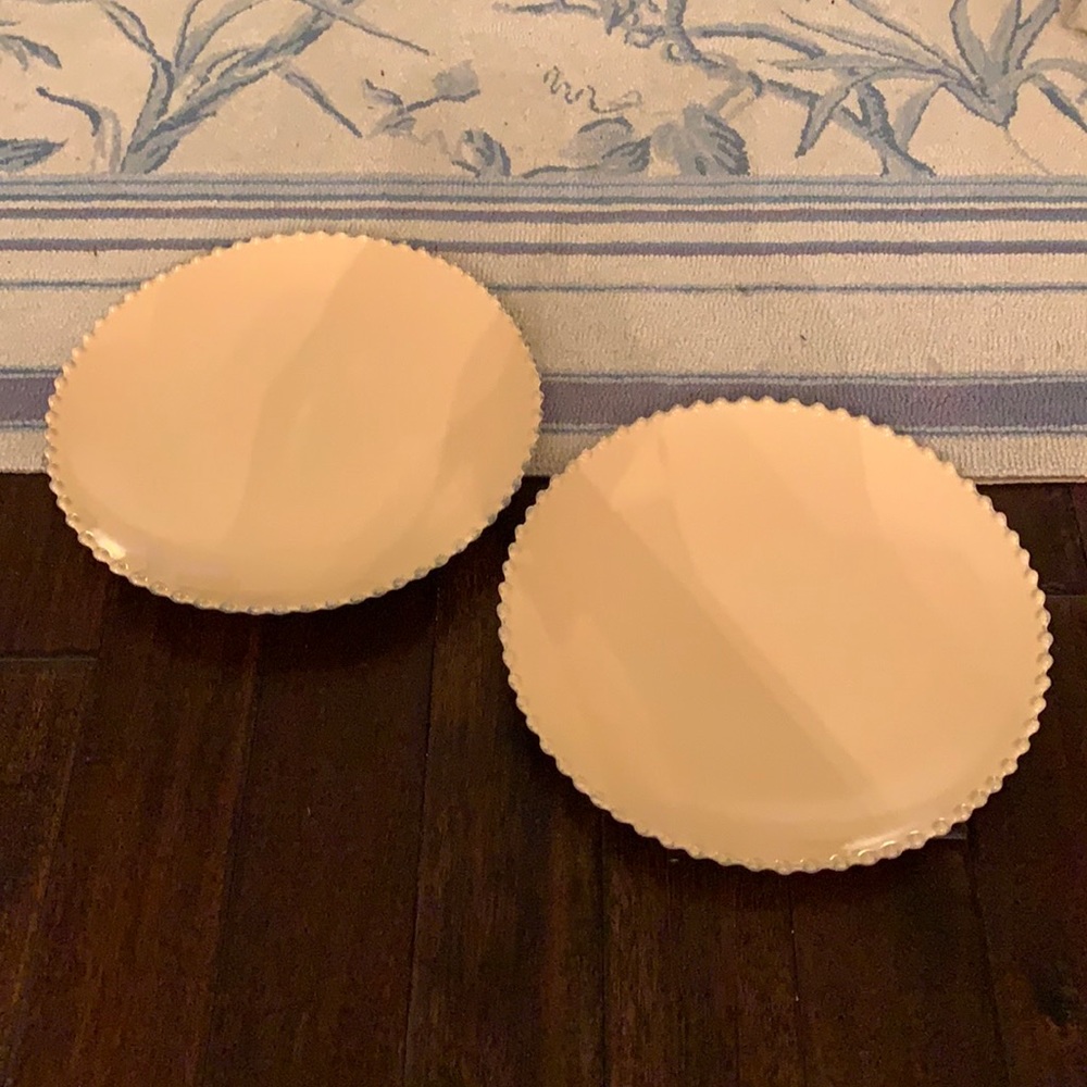 Pair of Costa Nova Pearl Yellow Dinner Plates EUC!